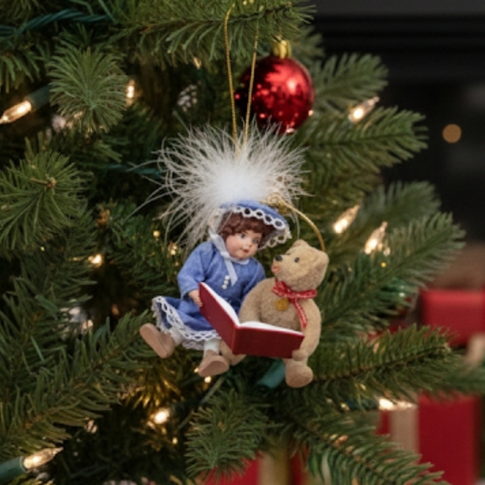 ❤️5/$25 1995 Hallmark Beverly and Teddy Ornament
